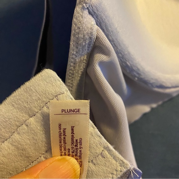 Cacique Blue Floral Cotton Plunge Bra Size 44 - Picture 4 of 9